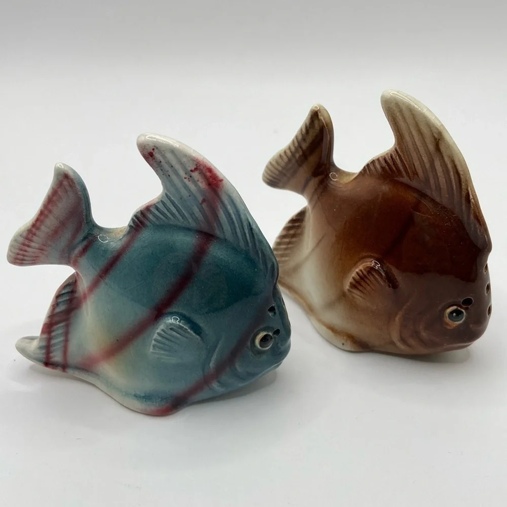 Vintage Tropical Angel Fish Salt Pepper Shaker Set